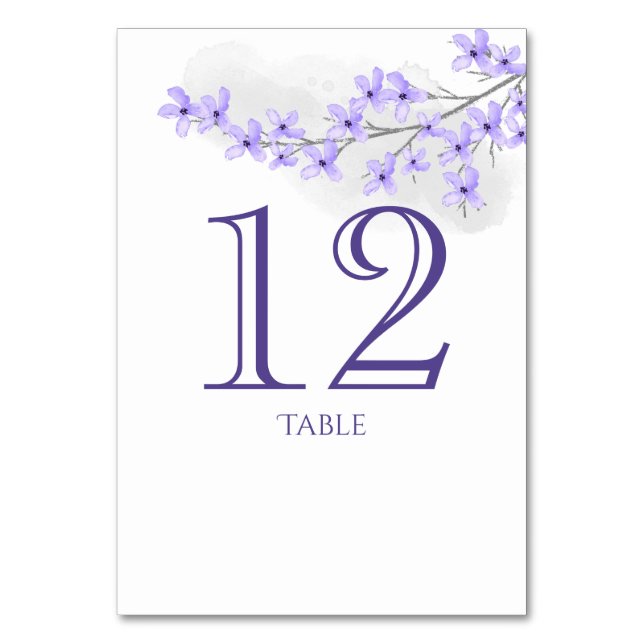 Numeração De Mesa Placa de Número de Tabela Lilac Roxo (Frente)