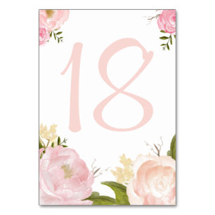 Numeração De Mesa Placa de Números de Tabela de Flores de Aquarela R