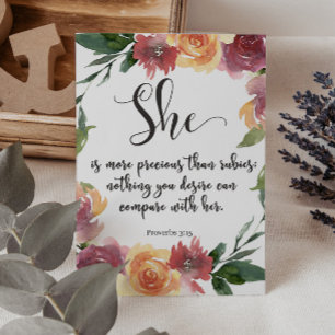 Numeração De Mesa Placa de Provérbios Verso da bíblia