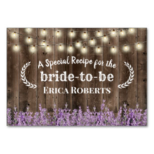 Numeração De Mesa Placa de recebimento Madeira lavanda Floral Russ