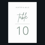 Numeração De Mesa Placa de Recepção de casamento de Número de Tabela<br><div class="desc">Nosso sinal de número da mesa de casamento contém uma simples letra de script em cores modernas - perfeito para ajudar seus convidados a encontrar sua mesa na sua recepção de casamento ou evento. Este item faz parte da nossa coleção de casamento Hunter H100, por favor, compre a nossa loja...</div>