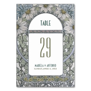 Numeração De Mesa Placa de weddiTable do Elegant vintage nouveau wat