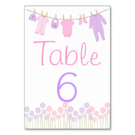 Numeração De Mesa Placa Mesa de Chá de roupas pequenas rosa e púrpur