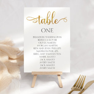 Numeração De Mesa Placa Mínima Dourada de Casamento 3,5x5