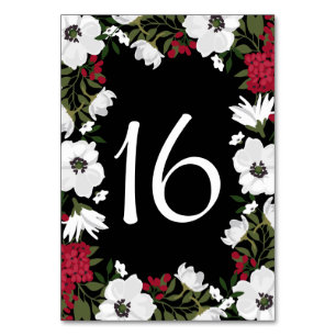 Numeração De Mesa Placa Números de Tabela de Blooms de Anêmonos Verm