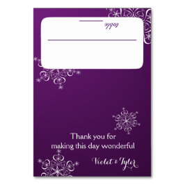 Numeração De Mesa Placa Sentada Purple Flocos de Neve