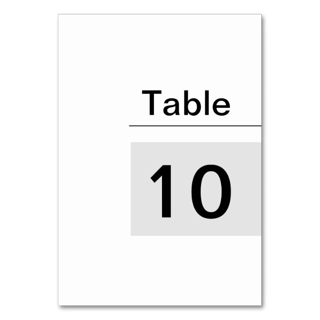 Numeração De Mesa Placas com Número de Tabela Branca Simples (Frente)