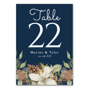 Numeração De Mesa Placas com números de mesa Marinho azul de pinheir