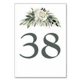 Numeração De Mesa Placas com números de tabela verde e de flor branc