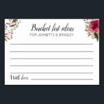 Numeração De Mesa Placas de Casamento da Lista de Baldes Burgundy<br><div class="desc">Estas belas cartas de baldes personalizadas serão o perfeito elogio à sua recepção de casamento ou chá/casais. Este design apresenta flores de cor-d-água e espaço para os hóspedes deixarem sua lista de baldes ideias de lugares ou atividades para os recém-casados fazerem em sua vida.</div>