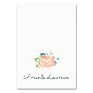 Numeração De Mesa Placas de espaço personalizadas Peach Peony Waterc