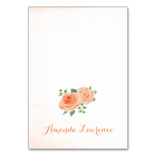 Numeração De Mesa Placas de Local Personalizadas com Aquarela de Ros