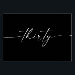 Numeração De Mesa Placas de Mesa de Script Mínimo Elegante Número 30<br><div class="desc">Este design de número de tabela apresenta uma fonte de script mínima elegante. Clique no botão "Clique para personalizar mais" para editar a cor do texto do script e a cor do plano de fundo. Veja a coleção inteira para mais itens correspondentes!</div>