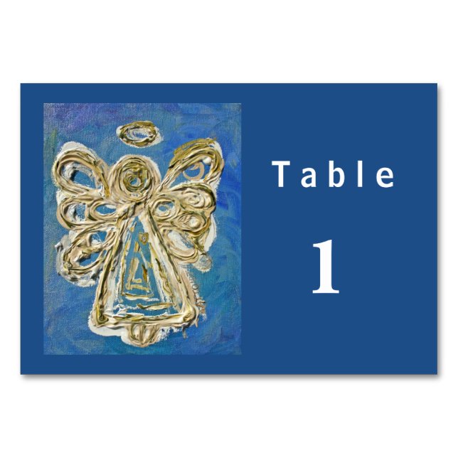 Numeração De Mesa Placas de Mesa personalizadas Angel Série Blue Col (Frente)