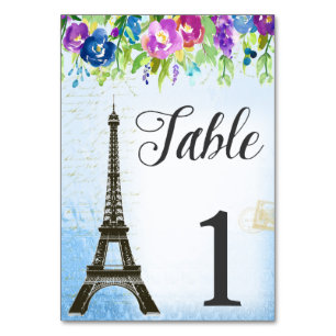 Numeração De Mesa Placas de mesa temáticas francesas da Torre Eiffel