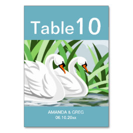Numeração De Mesa Placas de Número de Tabela de Swan Branco Elegante