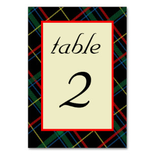 Numeração De Mesa Placas de Número de Tabela de Tartan Escocês Editá
