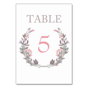Numeração De Mesa Placas de Número de Tabela Floral de Aquarela Sec