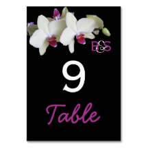 Placas de Números de Tabela de Casamento Orquídeo