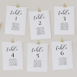 Numeração De Mesa Placas de placas de design para caligrafia elegant<br><div class="desc">Uma coleção elegante de design,  ideal para um casamento chic e moderno. Cores de texto totalmente personalizáveis.</div>