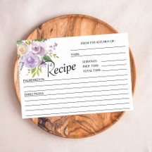 Placas de Receita de Chá de panela Floral Roxo