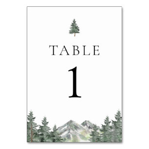 Numeração De Mesa Placas Numéricas De Mesa De Casamento Pine Tree Mo