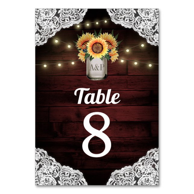 Numeração De Mesa Placas Números De Mesa De Casamento De Sunflower M (Frente)