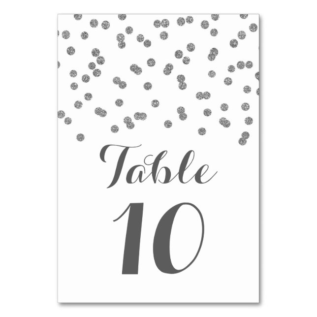 Numeração De Mesa Placas Números de Tabela de Casamento Silver Confe (Verso)