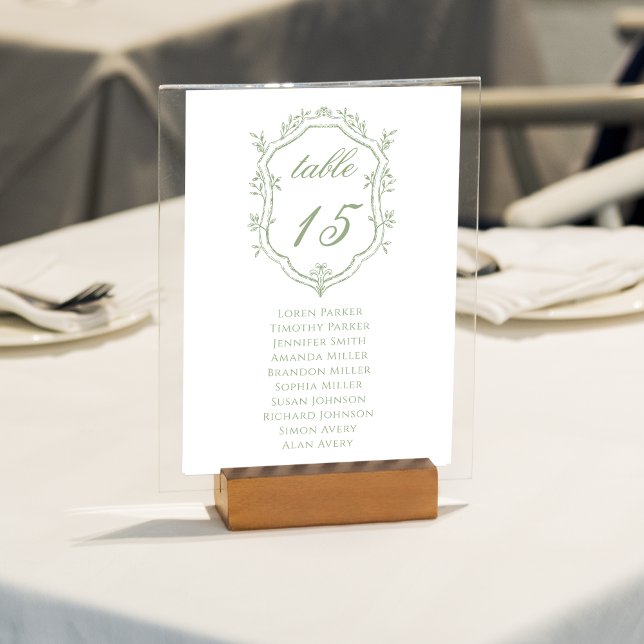 Numeração De Mesa Plano de Assento de Casamento com Crista Floral em (Criador carregado)