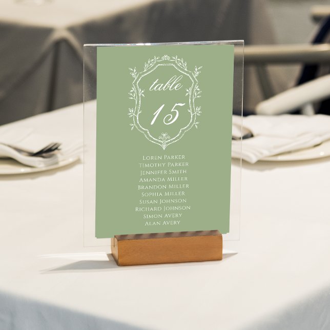 Numeração De Mesa Plano de Assentos de Casamento com Crista Floral e (Criador carregado)
