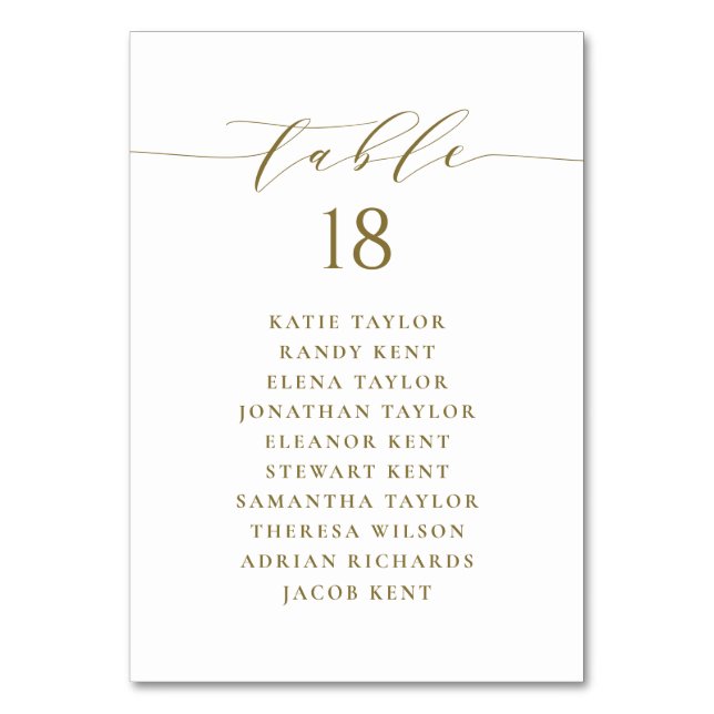 Numeração De Mesa Plano de Casamento de Casamento de Script Minimali (Frente)
