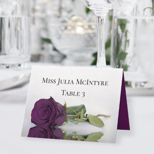 Numeração De Mesa Plum Purple Rosa Weding DIY Fold Place Card