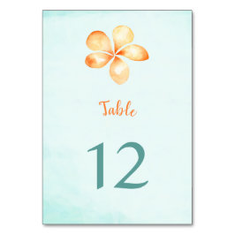 Numeração De Mesa Plumeria Island - Plumeria Watercolor Table Number