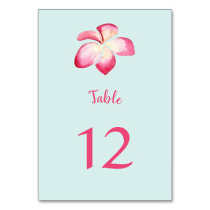 Numeração De Mesa Plumeria Tropical Watercolor Table Number Cards