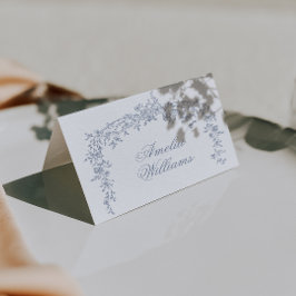 Numeração De Mesa Pó Floral Azul Boêmio Botânico Casamento Único