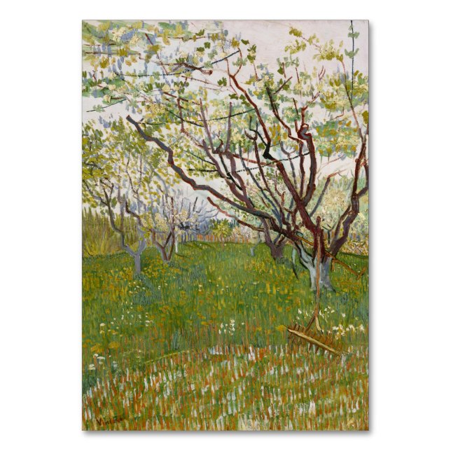 Numeração De Mesa Pomar Flor de Vincent Van Gogh (Frente)