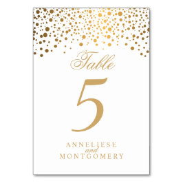 Numeração De Mesa Pontos Dourados e Branco - Número da Tabela