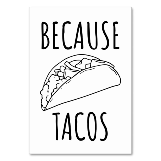 Numeração De Mesa Porque Tacos   (Frente)