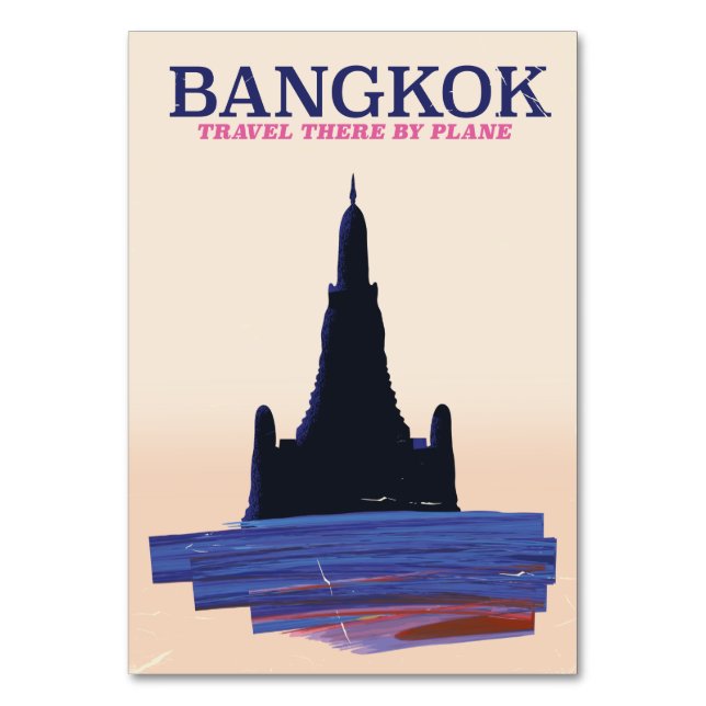 Numeração De Mesa Poster de viagens Bangkok Wat Poh (Frente)