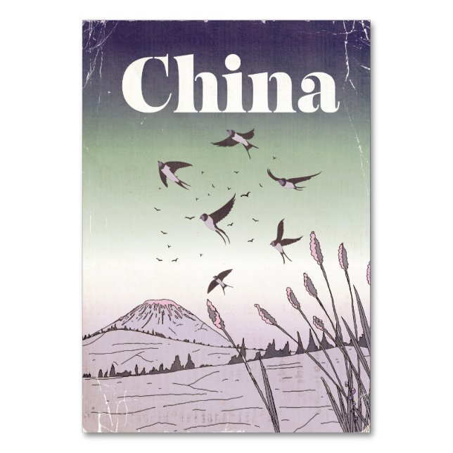 Numeração De Mesa Poster de viagens Vintage China (Frente)