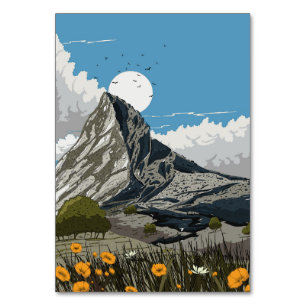 Numeração De Mesa Prado de Flores Silvestres Montanha