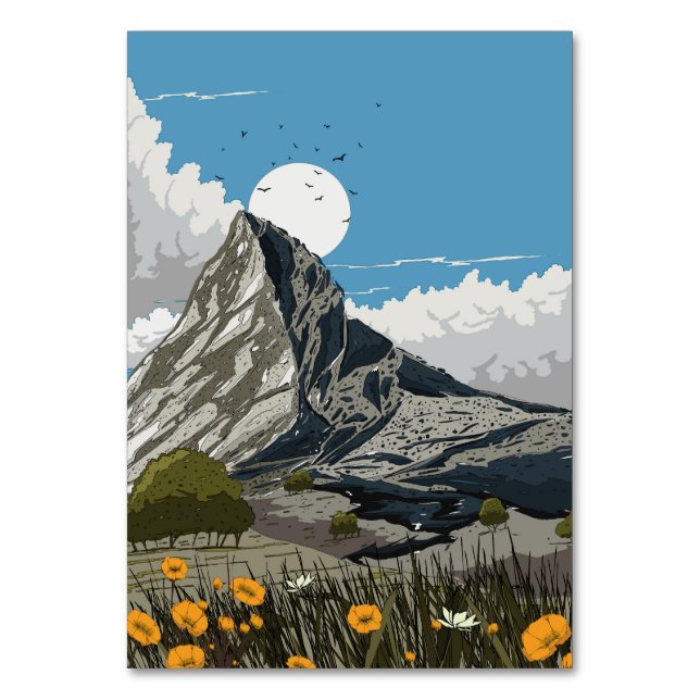 Numeração De Mesa Prado de Flores Silvestres Montanha (Frente)