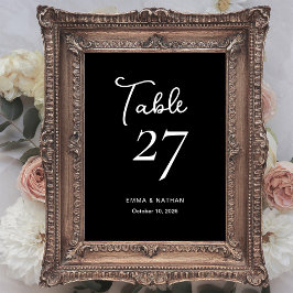 Numeração De Mesa Preto-branco e doce | Casamento