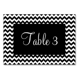 Numeração De Mesa Preto e Branco Chevron Numerado