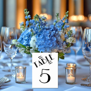 Numeração De Mesa Preto e Branco Elegante, Gatsby, Número da Tabela