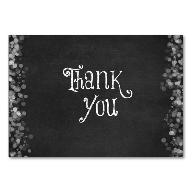 Numeração De Mesa Preto e Branco Obrigado (Frente)