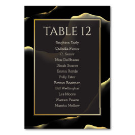 Numeração De Mesa Preto e Ouro 💡 Óleo de tinta Abstrato moderno