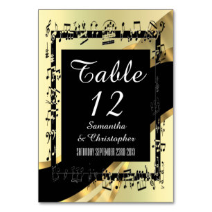 Numeração De Mesa Preto e ouro personalizado