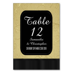 Numeração De Mesa Preto e ouro personalizado