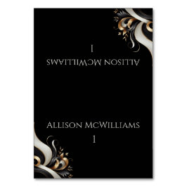 Numeração De Mesa Preto Elegante moderno e Dourado